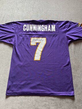 Vintage Signed Randall Cunningham Minnesota Vikings Jersey Adult M/40 Purple